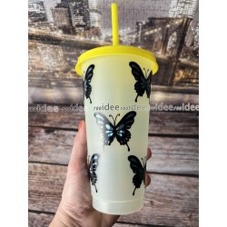 Bicchiere giallo farfalla
